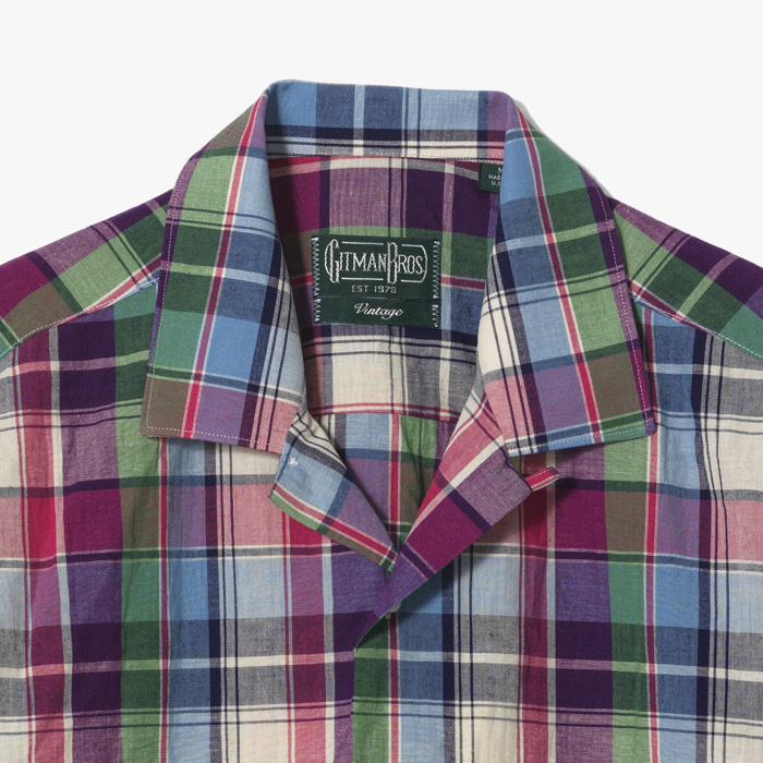 CAMP MADRAS SHIRT (SHORT SLEEVE) PURPLE