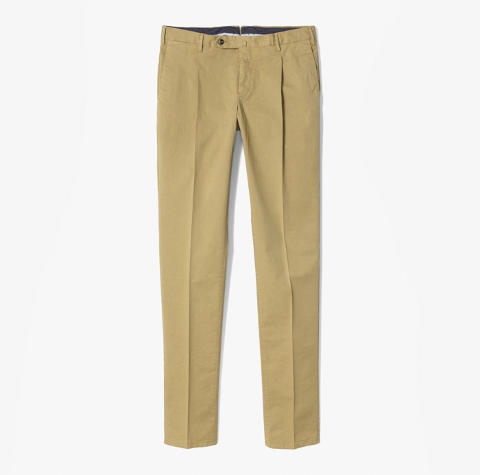 BUSINESS SLIM FIT 1PLEAT PANT (LIGHT STRETCH GABARDINE) BEIGE