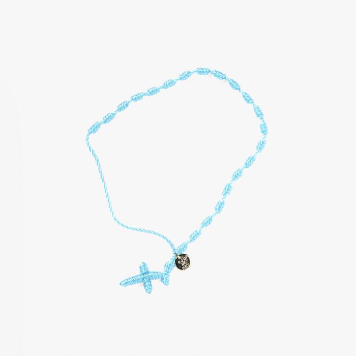 MEXICAN ROSARIO BRACELET SKY BLUE