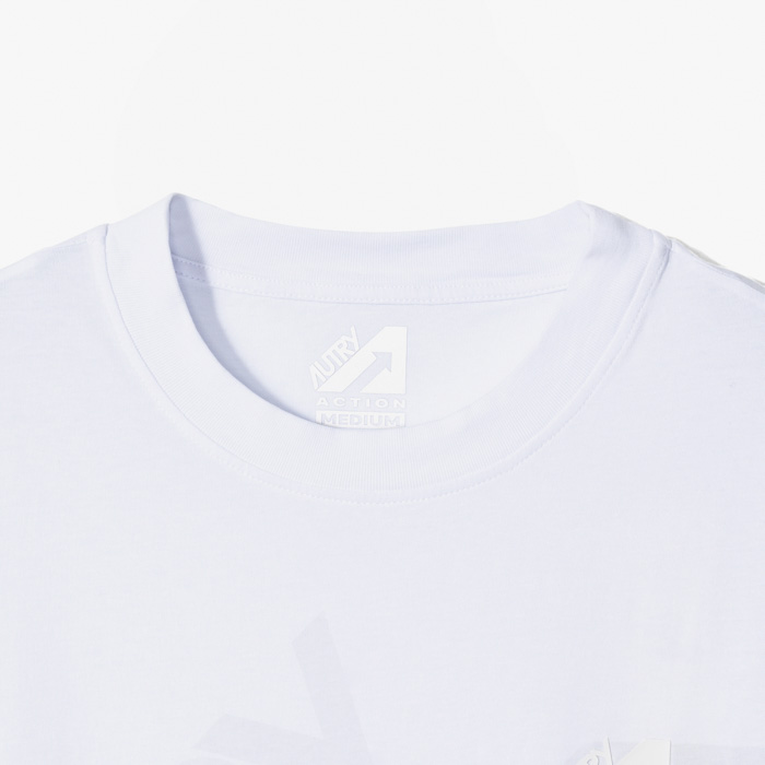 CREW NECK T-SHIRT (LOGO PATCH) WHITE