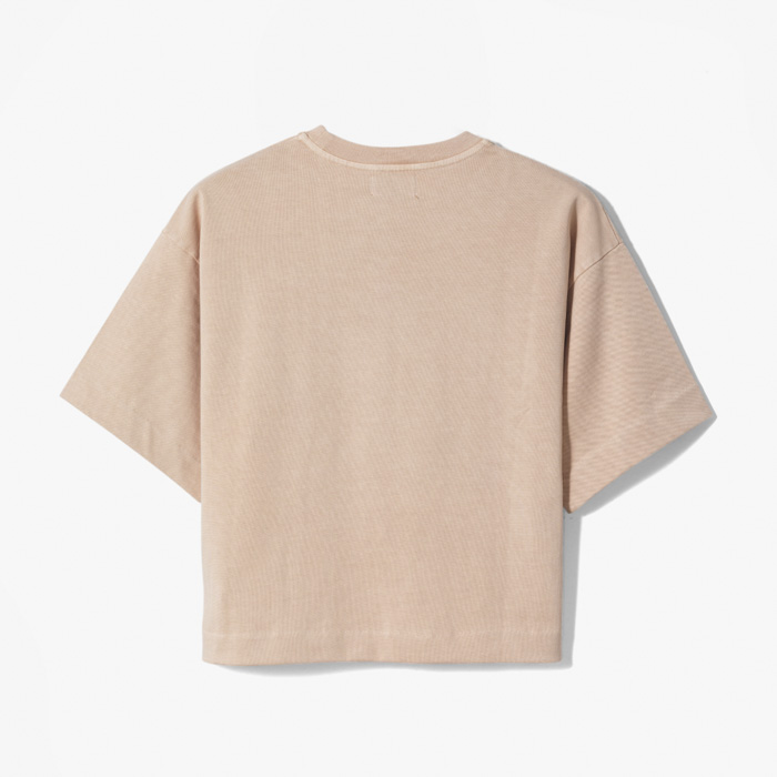 (WOMAN) BOXY FIT CROPPED T-SHIRT (CHEST LOGO) PINK