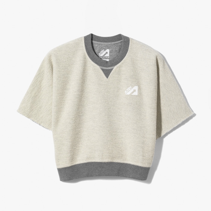 (WOMAN) CROPPED SWEATSHIRT (SHORT SLEEVE) GRAY