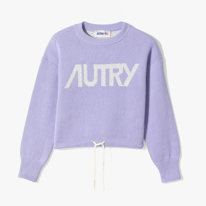 (WOMAN) BOXY FIT CREW NECK SWEATER LAVENDER