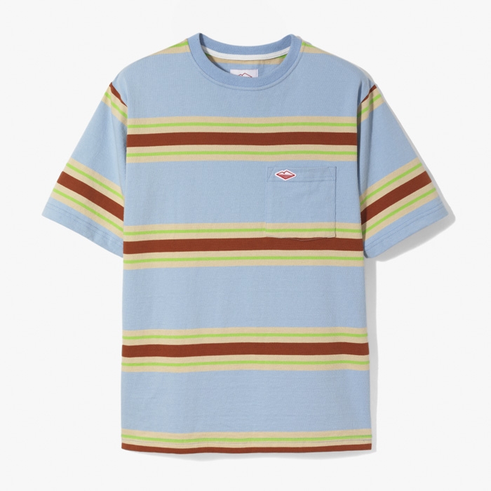 POCKET RUGBY TEE (STRIPE) SKY BLUE