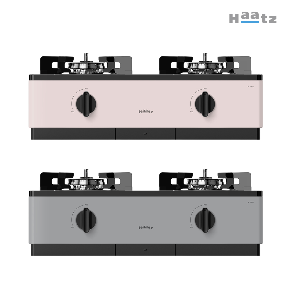하츠 초고화력 프리스탠딩 2구 가스레인지 과열방지센서 HFG-2389 (소프트핑크/뉴트럴그레이)