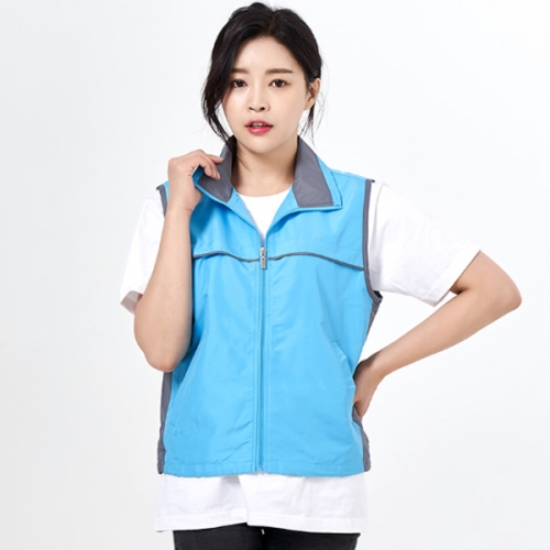 단체조끼 바람막이조끼 행사 듀스포 배색 유니폼 제작 SH505