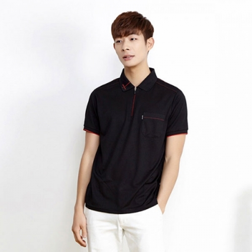 쿨론 엠보 지퍼 스티치 반팔 티셔츠 회사 유니폼 단체복 단체티 제작 S-3136(긴팔 가능)