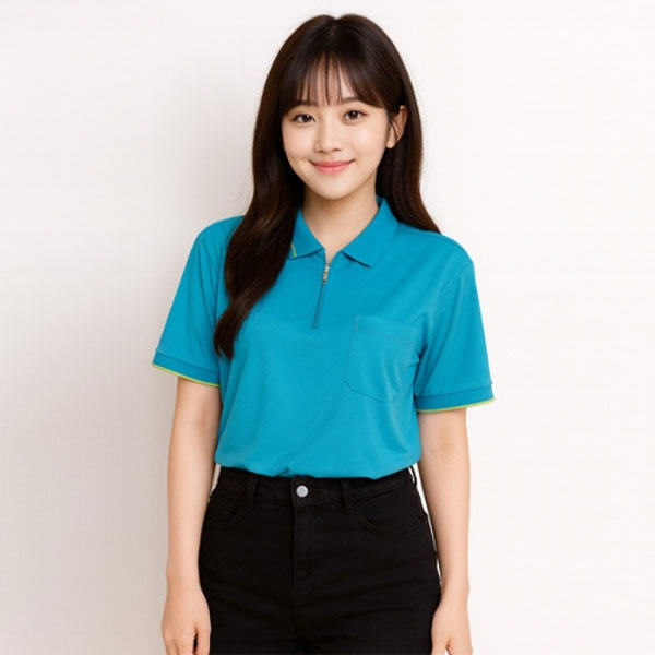 쿨론 엠보 지퍼 스티치 반팔 티셔츠 회사 유니폼 단체복 단체티 제작 S-3136(긴팔 가능)