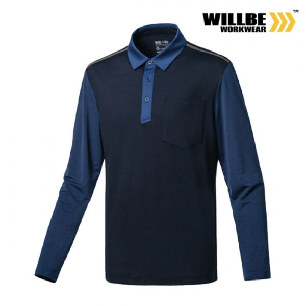 윌비(WILLBE) 소매 스트라이프 근무복 티셔츠 CT-624 - 625
