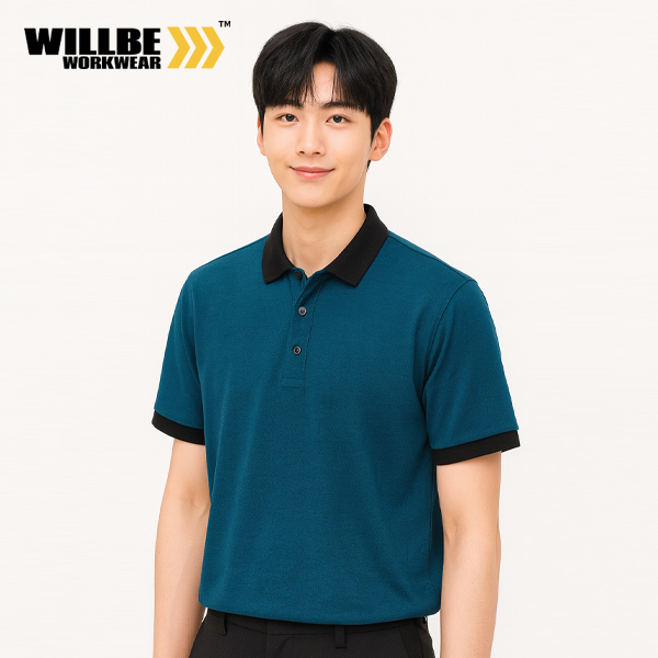 윌비(WILLBE) 벤티레이션 근무복 반팔 회사 여름 티셔츠 CT-623