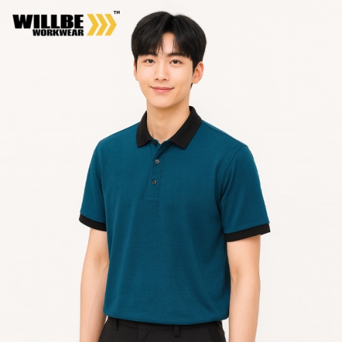 윌비(WILLBE) 벤티레이션 근무복 반팔 회사 여름 티셔츠 CT-623