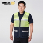 윌비(WILLBE) 형광 메쉬 안전 관리자 작업복 현장 신호수 작업 조끼 PR-806