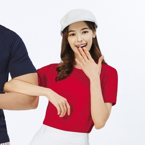 친환경 코트나 스판 라운드 반팔 단체티 무지티셔츠