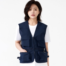 타스란 브이넥 집업 작업조끼 | 가성비 단체조끼 제작