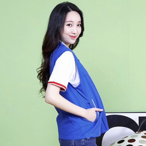 단체조끼 경량조끼 퍼플 하이넥 집업 행사 제작 SH512