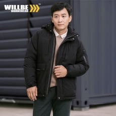 윌비(WILLBE) 후드 웰론 단체 하프 패딩점퍼 CT-135