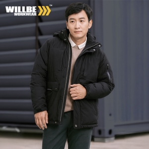 윌비(WILLBE) 후드 웰론 단체 하프 패딩점퍼 CT-135