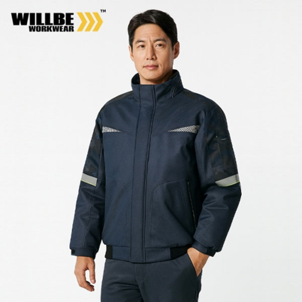 윌비(WILLBE) 카모 데님 겨울 작업복 패딩 점퍼 PR-712