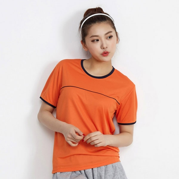 기능성 에어로쿨 배색 라운드 반팔 티셔츠 단체 운동복 티셔츠 헬스티 상의 SH-01