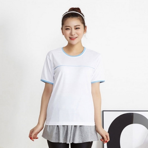기능성 에어로쿨 배색 라운드 반팔 티셔츠 단체 운동복 티셔츠 짐웨어 헬스티 헬스복 상의 SH-01
