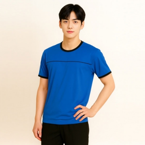 기능성 에어로쿨 배색 라운드 반팔 티셔츠 단체 운동복 티셔츠 짐웨어 헬스티 헬스복 상의 SH-01