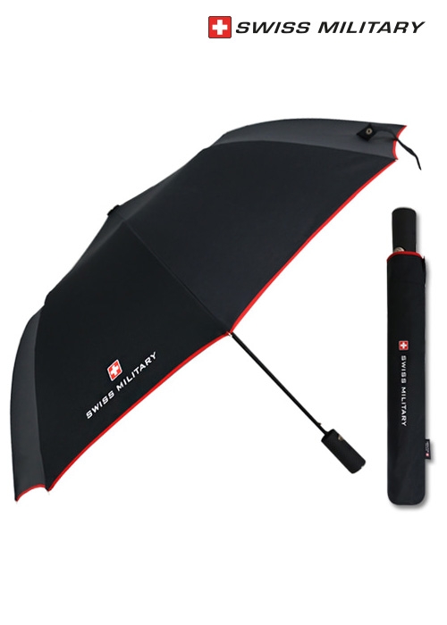 스위스밀리터리 2단 자동 레드 바이어스 우산(50개 이상 가능) 기념품 답례품 판촉물 단체우산 인쇄 각인 주문제작