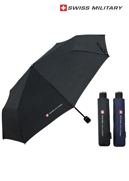 스위스밀리터리 3단 수동 핀도트 우산(50개 이상 가능) 기념품 답례품 판촉물 단체우산 인쇄 각인 주문제작