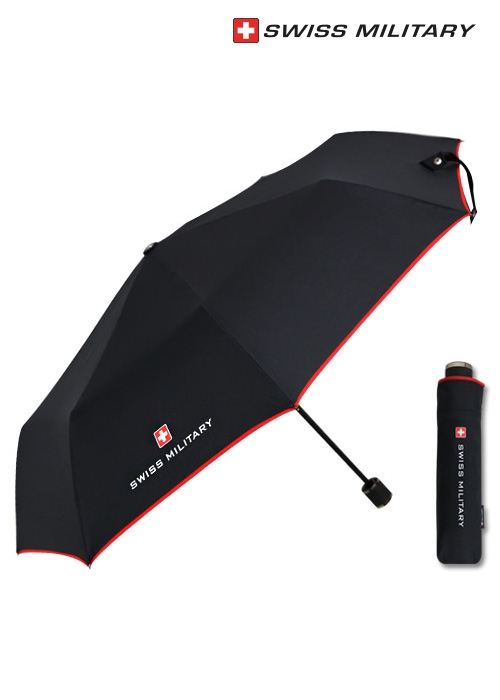스위스밀리터리 3단 수동 레드 바이어스 우산(50개 이상 가능) 기념품 답례품 판촉물 단체우산 인쇄 각인 주문제작