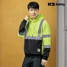K2 세이프티 근무복 작업복 형광 기모 후드티 TS-F2203
