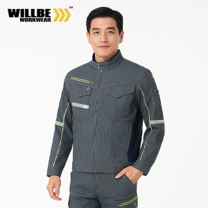 윌비(WILLBE) 헤링본 데님 작업복 상의 PR-118