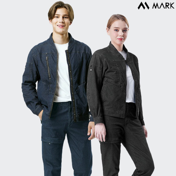 마커 스판 데님 상하복 MK-B001-B002 자켓바지 작업복 근무복 상하복