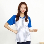 쿨 스트라이프 라운드 반팔 티셔츠 SP-250(5XL~ 티제작 가능)