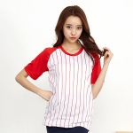 쿨 스트라이프 라운드 반팔 티셔츠 SP-250(5XL~ 티제작 가능)