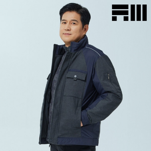 아트윈 폴리 스판 데님라이크 작업복 근무복 점퍼 W-2385