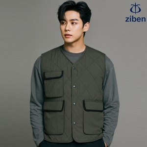 지벤 다이아 퀄팅 폴라플리스 부클원단 패딩 조끼 (남여공용) ZB-V2382