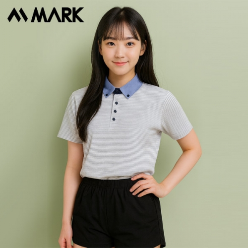 마커 아이스 쿨업 스트라이프 반팔 카라티 MT-353