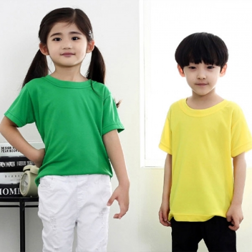 SH-16 에어로쿨 아동용 라운드 반팔 티셔츠 (유치원 초등학교 반티 단체티)