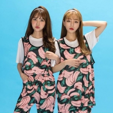 핑크바나나 롱나시 반티 세트2(반팔티기준)
