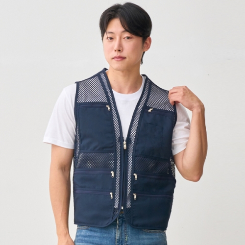 망사조끼 사다리 패턴 왕망사조끼 여름 현장 작업복 SP209