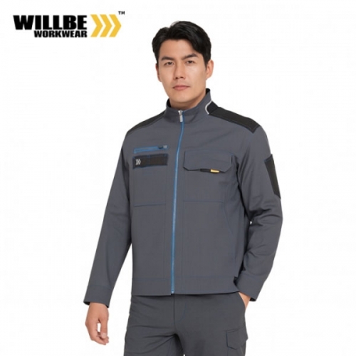 윌비(WILLBE) 그레이 코듀라 작업복 근무복 점퍼 PR-01J