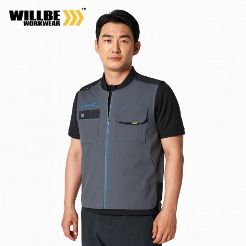 윌비 그레이 코듀라 초고강도 현장 작업조끼 유니폼 PR01V