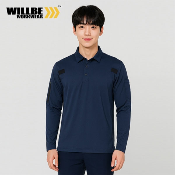 윌비(WILLBE) 네이비 카치온 긴팔티셔츠 윌비 PR-02T