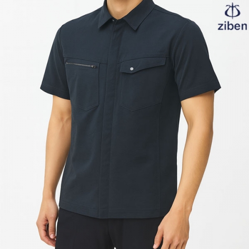 지벤(ZIBEN) 스트레츠 남녀공용 반팔 셔츠 ZB-Y2441