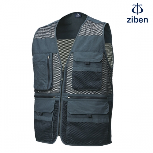 지벤(ZIBEN) 미니 립 조직 등판 메쉬 베스트 ZB-V2423