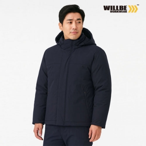 윌비(WILLBE) 탈부착 후드 블랙/네이비 패딩 작업복 근무복 점퍼 SF-11J~12J