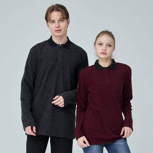 SH-81 카치온 후리스 에리T 무지 긴팔 카라티셔츠