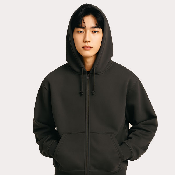 프린트스타 오버핏 기모 후드집업 TS-00273