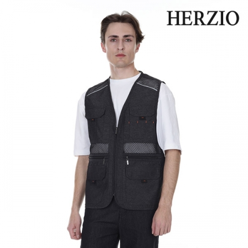 헤르지오(HERZIO) 망사 작업 조끼 반사띠 작업복 현장 여름 조끼 HZ-V2402,V2402-1