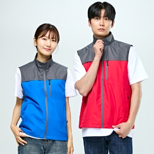 도비립 배색 단체조끼 회사 단체 제작 MA-013