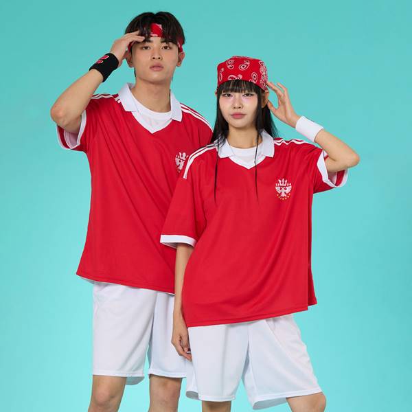 카라 풋볼져지 레드 세트(상의기준)